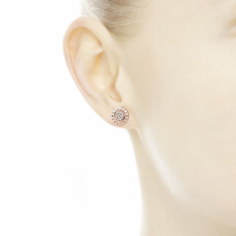 Pandora Rose™ Signature Stud Earrings NZ Sale (168943-BJU)